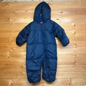 Columbia Snuggly Bunny Infant Boys Navy Blue Puffer Bunting Size 6-12 months EUC